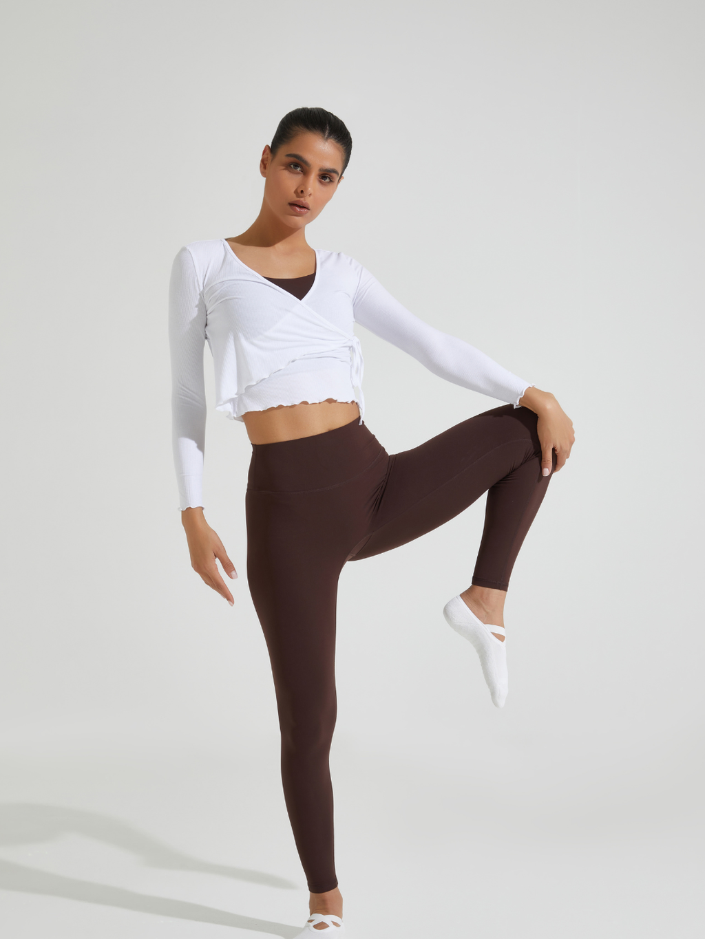 Pretty Ribbed Wrap Top